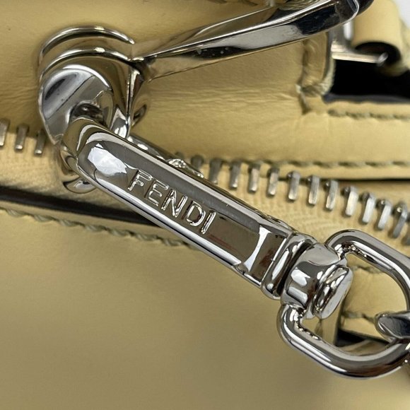 Fendi -DotCom Faces Convertible Small Yellow Satchel - Top Handle w/ Chain Strap - Picture 8 of 16